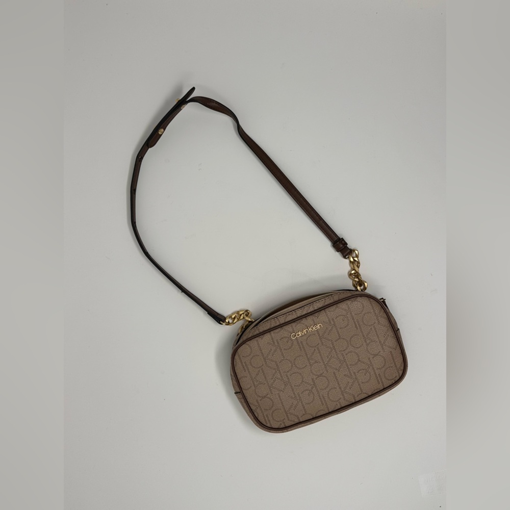 Calvin Klein Convertible Belt and Shoulder Bag with signature logo print